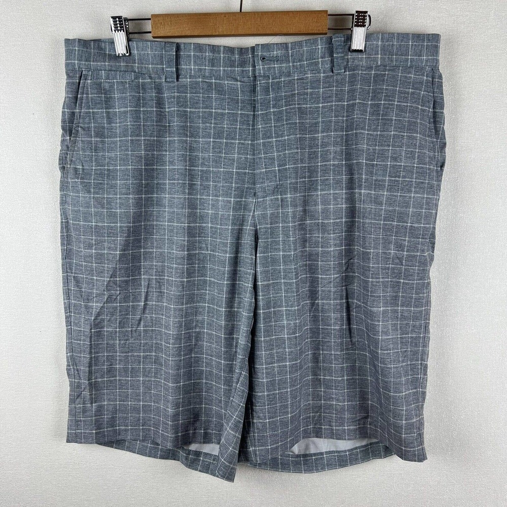 Nike Golf Shorts Mens Size 38 Gray White Plaid Tour Performance Athleisure - Picture 8 of 8